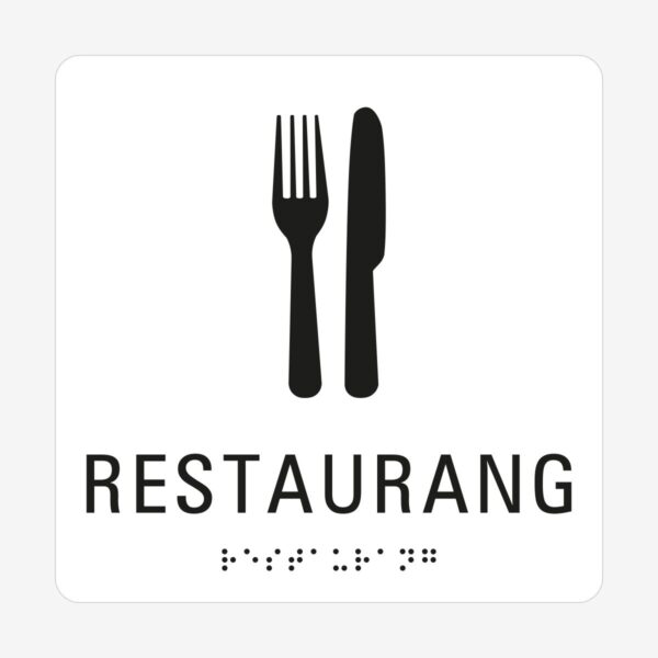 Restaurang_taktil_skylt_vit