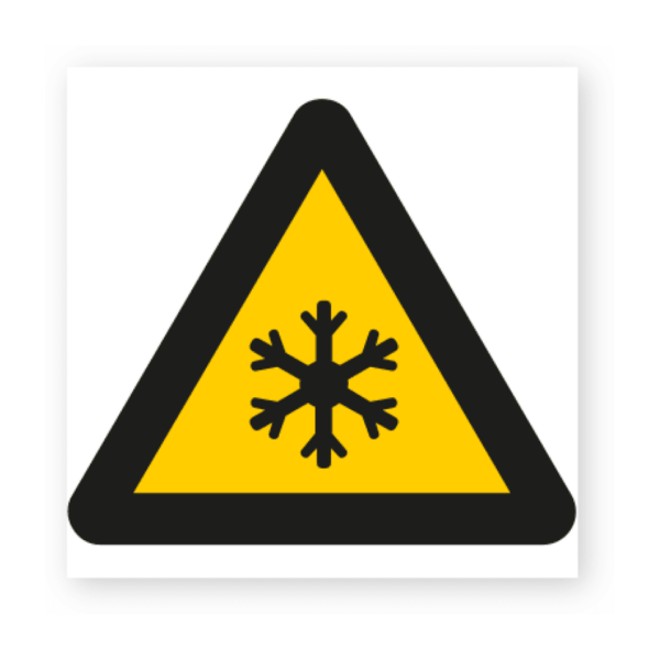 Skylten - Varning för låg temperatur.