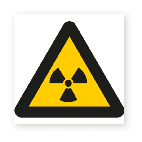 Skylten - Varning för radioaktiva ämnen.