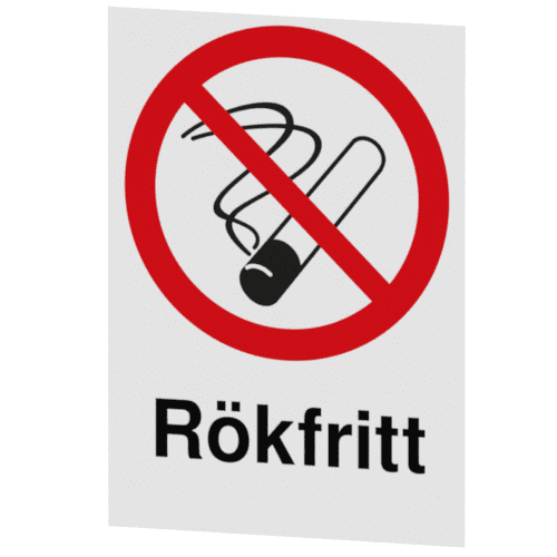 Skylten - Rökfritt. Rökfritt' skylten i är en robust och hållbar lösning för att upprätthålla en rökfri arbetsmiljö.