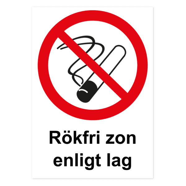 Rökfri zon enligt lag-skylten har storleken 297x420mm och tillverkas i materialet Aluminium 2mm 4-kantsvikt. Denna standardskylt kan anpassas så att du kan skapa din egen version av skylten.