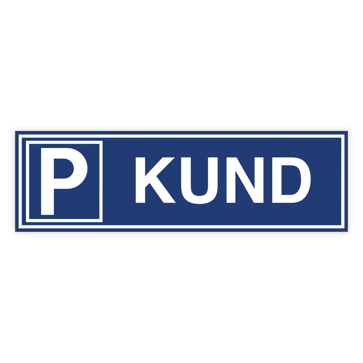 Kundparkering-skylten har storleken 825x250mm och tillverkas i materialet Aluminium 2mm kantvikt. Denna standardskylt kan anpassas så att du kan skapa din egen version av skylten.